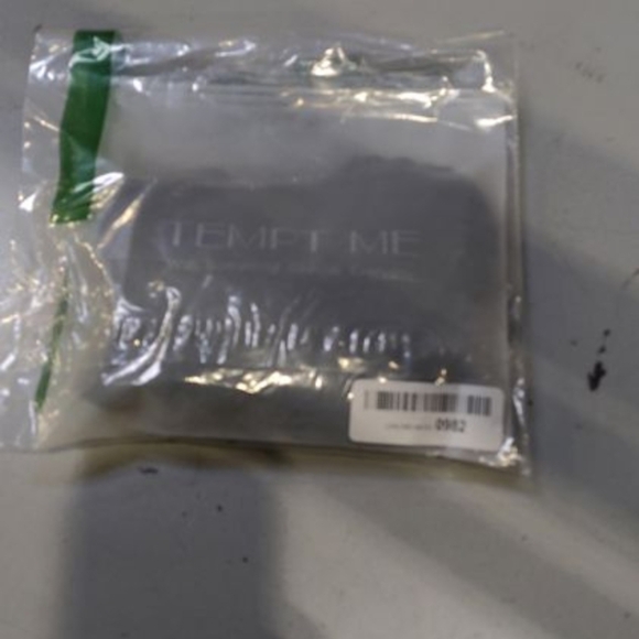 Black Scalloped Bikini Bottom, Ruffled, New, Hygienic Liner, Tags, Size L - Picture 4 of 4